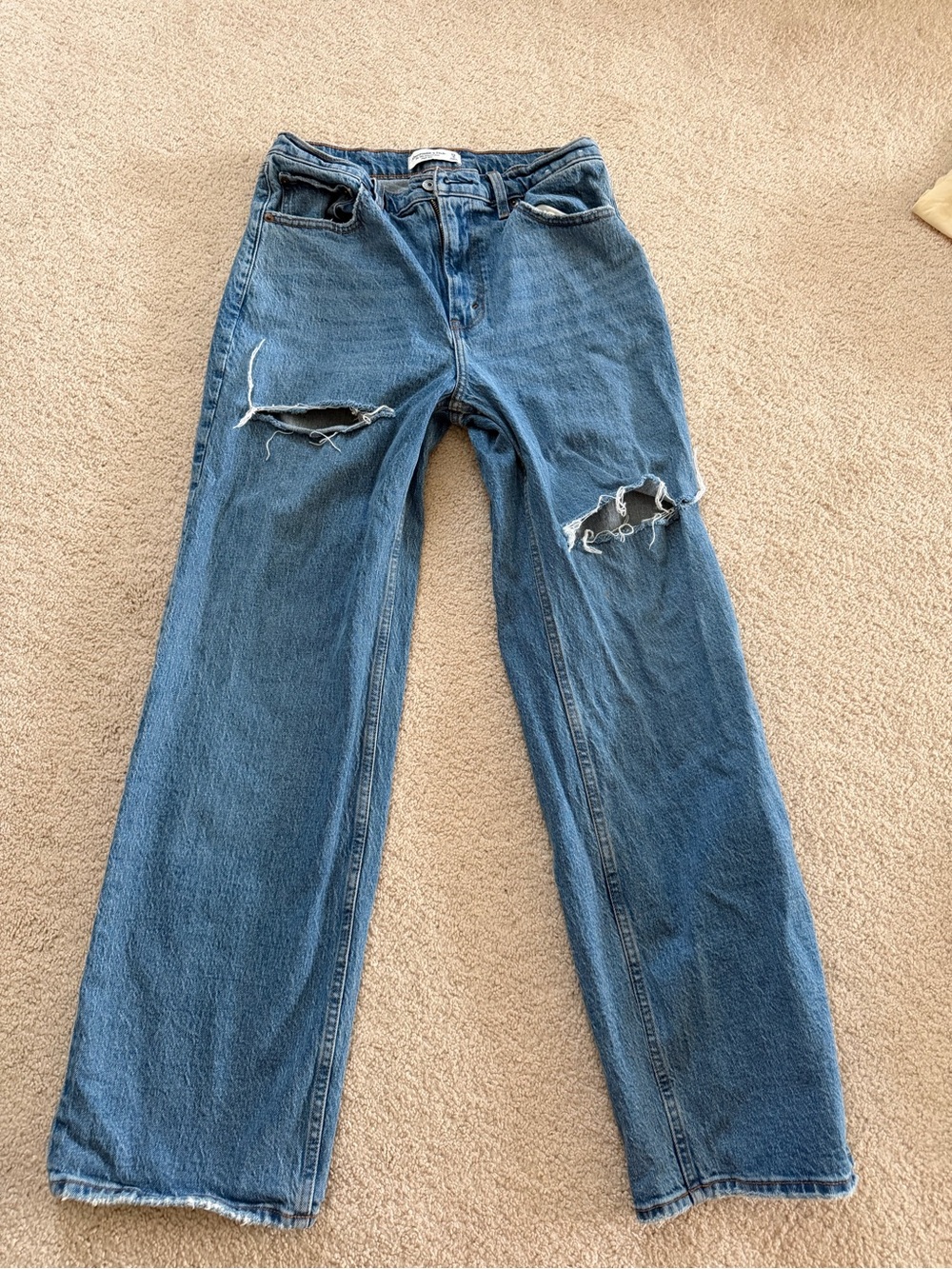 Women’s  Blue Distressed, high rise jeans